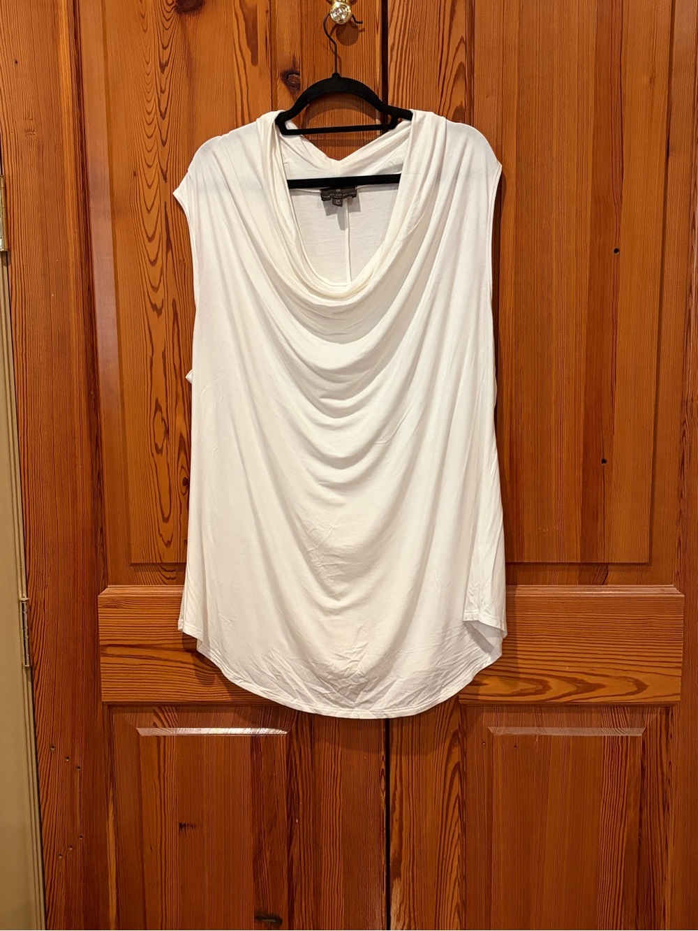 Fenn Wright Manson White Draped Cowl Neck Sleeveless Top
